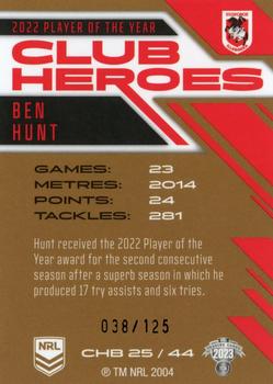 2023 NRL Traders Titanium - Club Heroes Bronze #CHB25 Ben Hunt Back
